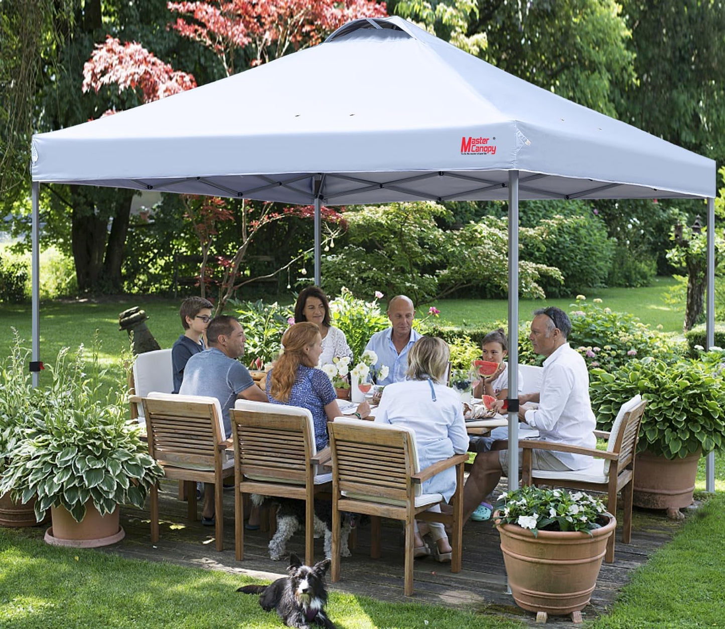 MASTERCANOPY Durable Pop-up Canopy Tent with Roller Bag (White)