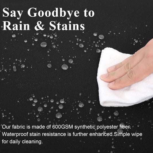 Outdoor Chair Cushions Set of 2 for Patio Furniture 19x19x4 Inch Waterproof Patio Chair Cushion 3 Year Color Fastness Square Elastic Foam Garden Couch Pads with Ties and Handle,Black