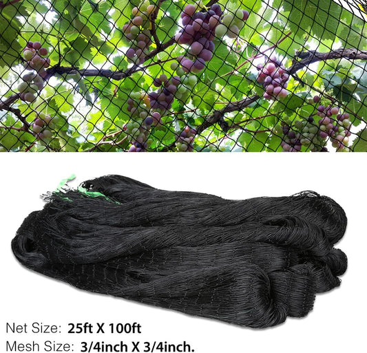 OGORI 25' x 100' Bird Netting Heavy Duty Nylon 3/4" Mesh Garden Netting Protect Fruit Trees, Plants and Vegetables