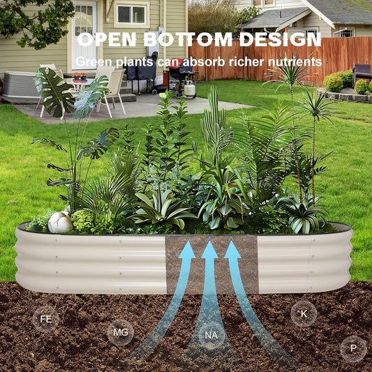 Galvanized Raised Garden Bed Kit Outdoor Metal Garden Planter Box for Backyard Gardening, Planting Vegetables, and Patio (70.8"x23.6"x11.8")