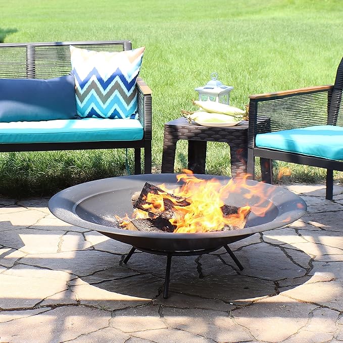 Sunnydaze Outdoor Fire Pit Bowl Replacement Insert for DIY Ring or Existing Stand - Wood-Burning Fire Bowl for Outside - 39-Inch