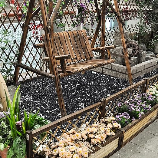 15 lbs Black Rocks for Planters, 1"-2" Decorative Rocks for Potted Plants, Polished Garden Stones for Outdoor Landscaping, Walkways, Yard, River Rocks for Flower Pots, Vase