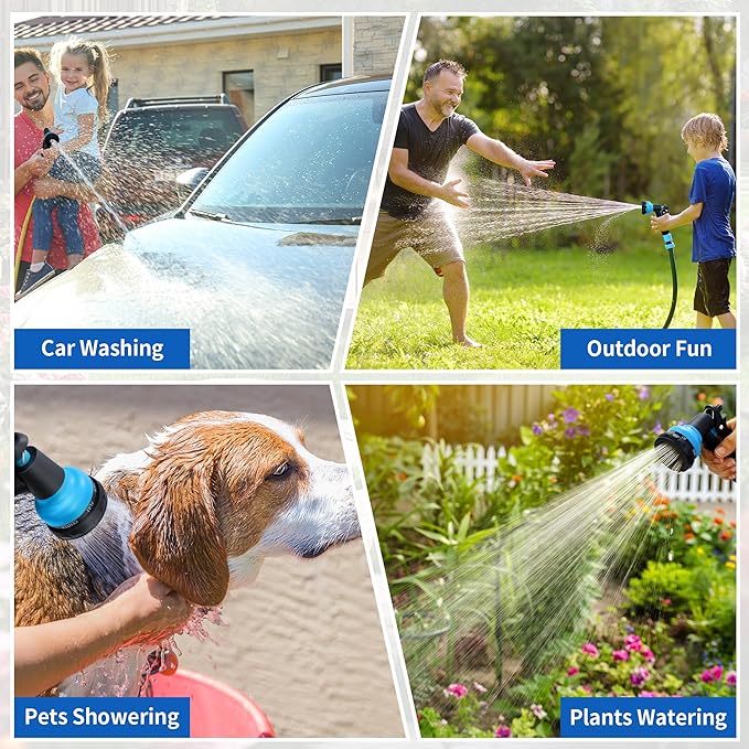 NEXCOVER Hose Nozzle, Garden Hose Nozzle - 7 Adjustable Watering Patterns, Heavy Duty Hose Nozzle Sprayer, Garden Sprayer Hose Attachment for Car Washing,Watering Plants,Pets Showering,Lawns Cleaning