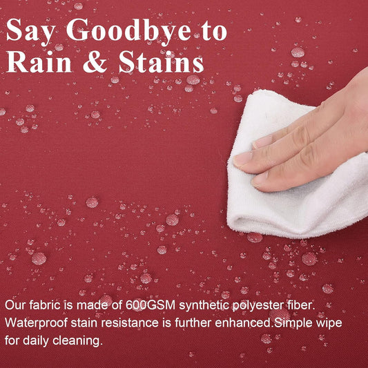 Outdoor Chair Cushions Set of 2 for Patio Furniture 22x22x4 Inch Waterproof Patio Chair Cushion 3 Year Color Fastness Square Elastic Foam Garden Couch Pads with Ties and Handle,Red