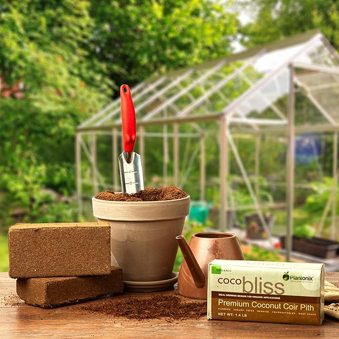 Coco Coir 650gm Bricks (5-Pack) - Organic Coco Coir for Plants & Gardening - OMRI-Listed Cocopeat for Garden Soil, Seed Starter Soil, & Mulch - Organic Coconut Bricks - Coconut Fiber Potting Mix