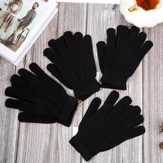 SATINIOR Magic Winter Gloves Unisex Gloves Knit Stretchy Mitten Full Fingers Warm Mitten for Men Women Sports