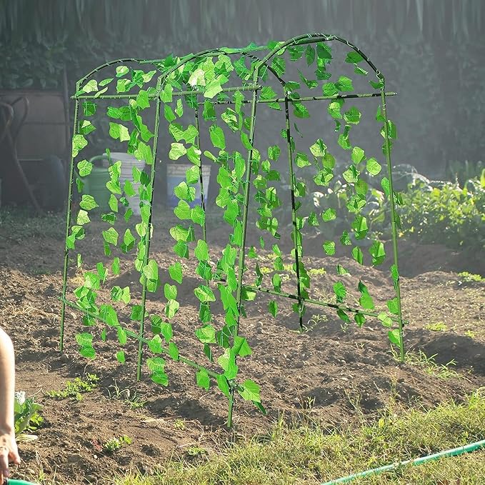 Large Garden Arch Trellis Tunnel Trellis for Climbing Plants Outdoor Vegetables Like Squash Cucumber and Grape