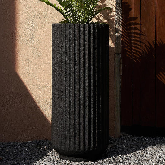 31.5 Inch Tall Roman Column Concrete Planter(14.2Dx31.5H,36 Pounds),Durable All-Weather Use with Drainage Holes,Large Tall Round Planter for Outdoor Indoor Plants