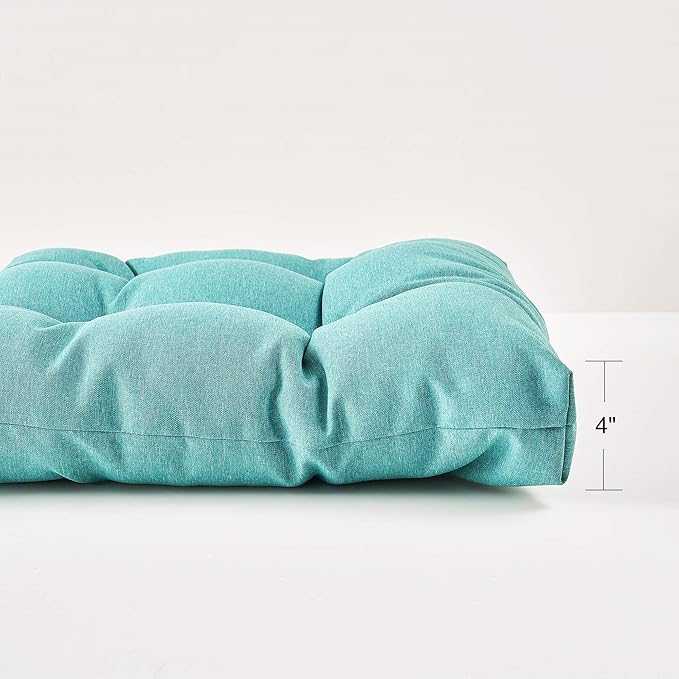 ARTPLAN All Weather Chair Outdoor Cushions Wicker Tufted Pillow with Back for Outdoor Furniture