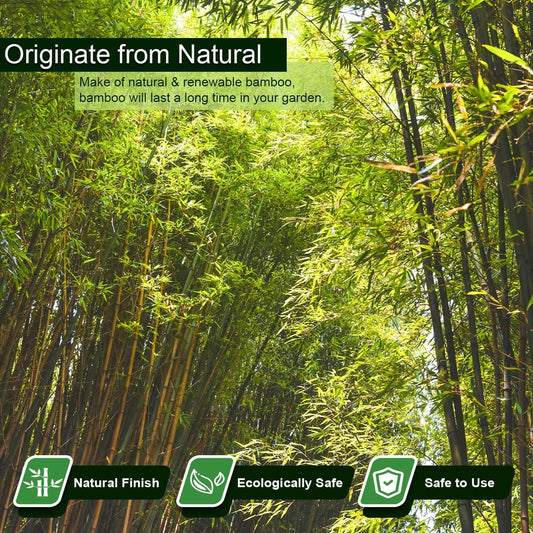 25pcs 7/20" D Thicker Heavy Duty Bamboo Stakes, 3FT Plant Stakes, Natural Garden Stakes for Tomato, Bean, Flowers,Trees Potted and Climbing Plant Support