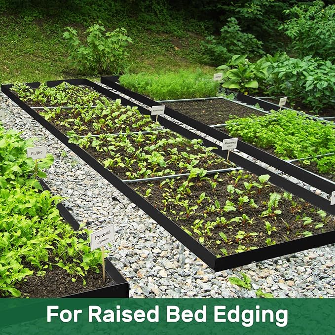 AGTEK Garden Edging 49FT Landscape Edging Kit 3 Inch Height Plastic Garden Border No Dig Lawn Border for Yard Flower Bed with 30 Stakes