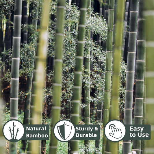 50Pcs / 6ft Bamboo Plant Stakes for Indoor Outdoor Plants, Garden Plant Support Sticks, Poles for Tomato Vegetables Beans Trees Potted Climbing Plants(0.32''-0.4'')