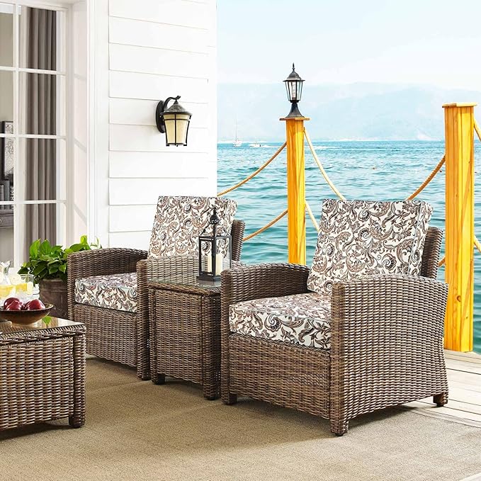 Porch Shield Outdoor Cushion Slipcovers Patio Chair Seat Cushion Covers Set 4 Waterproof Fade Resistant, 20 x 18 x 4 inch, Paisley