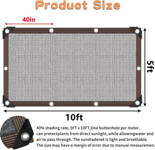 Shade Cloth for Plants Greenhouse, 40-50% Sunblock Shade Sails -for Outdoor Garden Pergola Patio Lawn Plant Sun Shade Cloths for Kennel Chicken Coop Easier to Hang Shade Net Cover