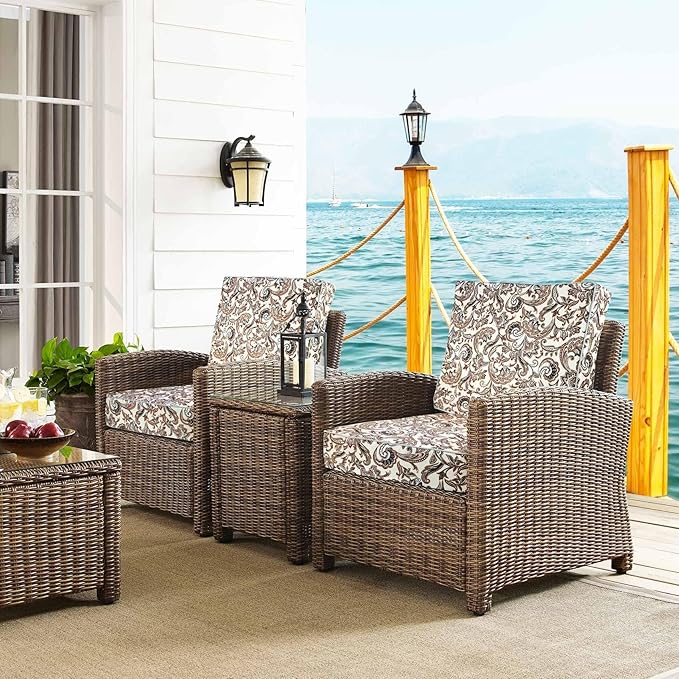 Porch Shield Outdoor Cushion Slipcovers Patio Chair Seat Cushion Covers Set 4 Waterproof Fade Resistant 19 x 19 x 4 inch, Paisley