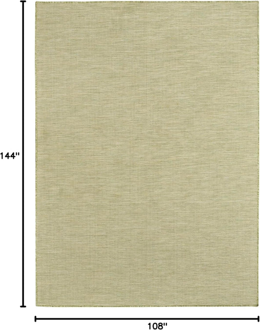 Nourison Home Positano Indoor/Outdoor Green 9' x 12' Area Rug, Easy Cleaning, Non Shedding, Bed Room, Living Room, Dining Room, Backyard, Deck, Patio (9x12)