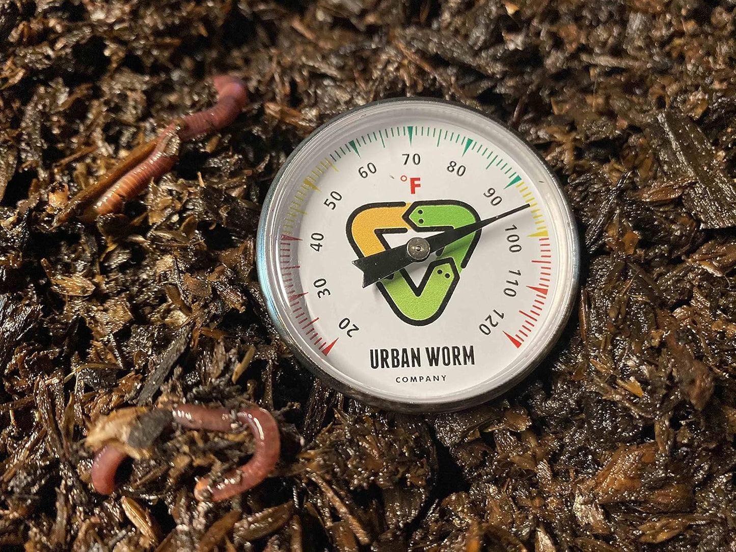 Urban Worm Soil Thermometer - 5-in Stainless Steel Stem - Perfect for Gardening & Worm Bin