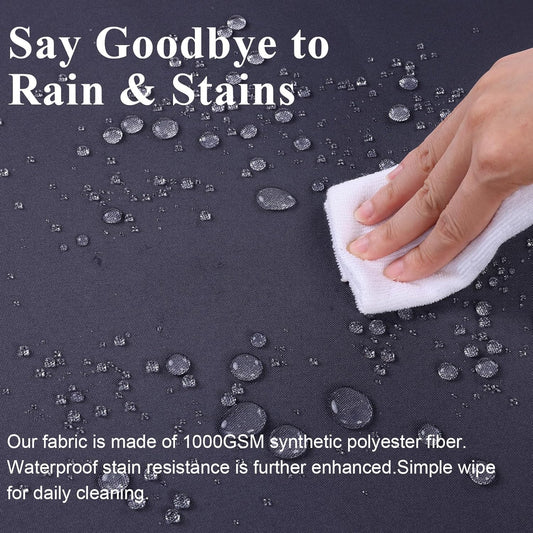 Outdoor Chair Cushions Set of 2 for Patio Furniture 24x24x4 Inch Waterproof Patio Chair Cushion 3 Year Color Fastness Square Elastic Foam Garden Sofa Couch Pads with Ties and Handle,Grey