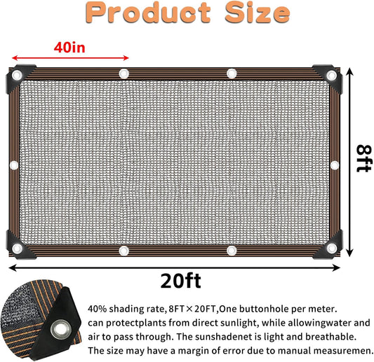 Shade Cloth for Plants Greenhouse, 40-50% Sunblock Shade Sails -for Outdoor Garden Pergola Patio Lawn Plant Pool Sun Shade Cloths for Kennel Chicken Coop Easier to Hang Shade Net Cover