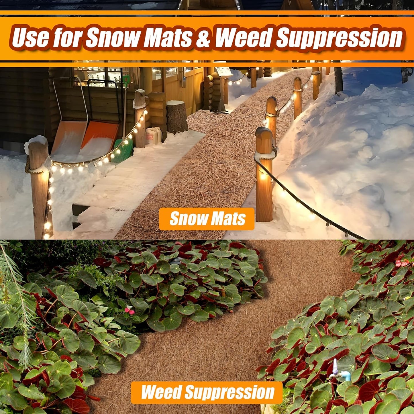 Coco Liner Roll, 16 x 80 Inch Coconut Fiber Liners for Planter Window Box Flower Basket, Natural Coco Coir Sheet Coco Mats for Animal Pet Pad, Reptile Carpet, Garden Decoration