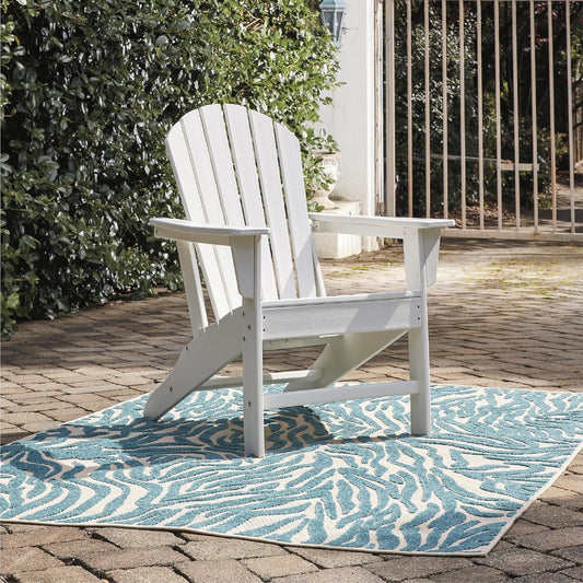 Signature Design by Ashley Sundown Treasure Outdoor Patio HDPE Weather Resistant Adirondack Chair, White