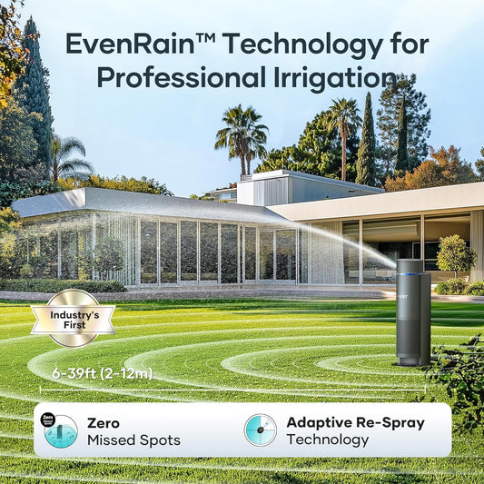 AIPER IrriSense Smart Sprinkler Irrigation System, App-Controlled, Custom Watering Map & Schedule, DIY Install, Covers up to 4,800 sq.ft., Weather Adaptive & Water-Saving, Gray