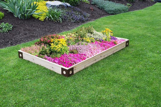Red Cedar Wood Raised Vegetable Garden Bed - Amish Made in USA (5.5" Raised Bed with Decorative Corners, Unfinished)