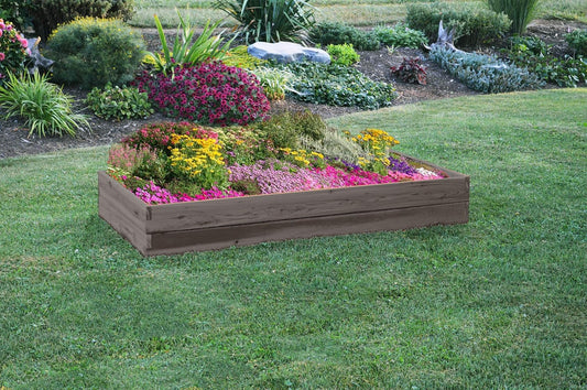 Red Cedar Wood Raised Vegetable Garden Bed - Amish Made in USA (11" Double Raised Bed, Gray Stain)