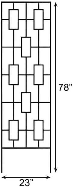 Panacea 84447 Contemporary Trellises, Black, 78" H, Set of 2 – Tall Modern Metal Trellises for Climbing Plants, Geometric Outdoor Garden Trellis with Durable Steel Construction