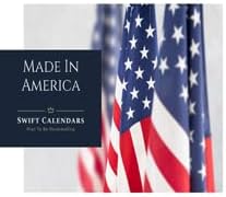 24" x 36" SwiftGlimpse 2026 Paper Folded Wall Calendar Large 12 Month Annual Yearly Wall Planner, Reversible, Horizontal/Vertical, Navy