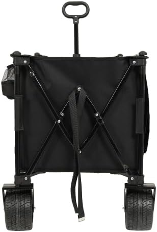 【LuckyNote】 Collapsible Foldable Extended Wagon with Canopy,480lbs Weight Capacity, Heavy Duty Folding Utility Garden Cart with Big All-Terrain Beach Wheels & Drink Holders,Side Pocket and Brakes