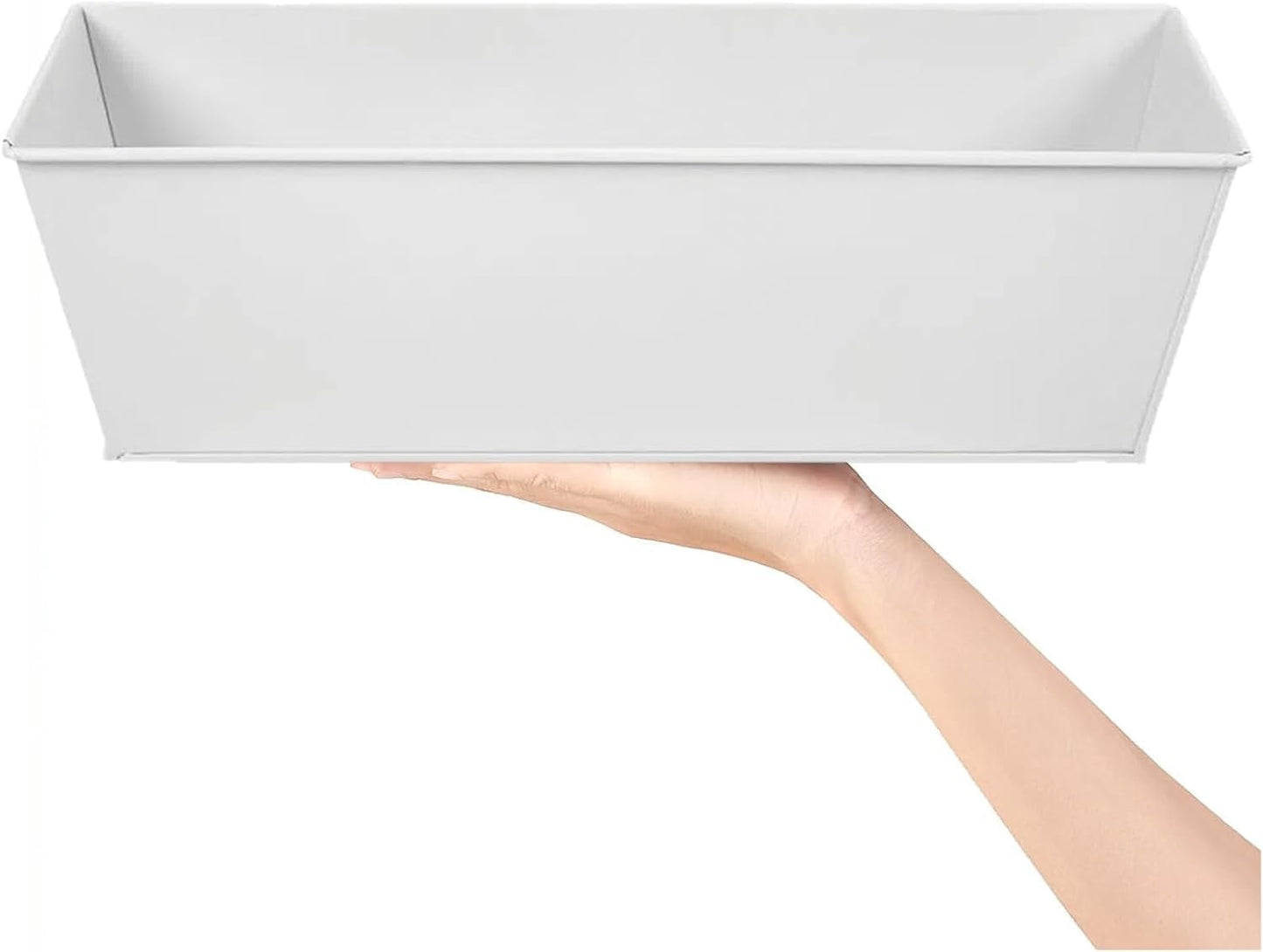 3 Pcs Large Hanging Flower Pots for Railing or Fence 16 Inch Railing Planter Box for Any Balcony Porch or Deck Countryside Style Window Planter Boxes Are Perfect to Herbs & Flowers (White-5pcs)