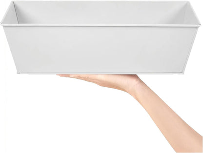 3 Pcs Large Hanging Flower Pots for Railing or Fence 16 Inch Railing Planter Box for Any Balcony Porch or Deck Countryside Style Window Planter Boxes Are Perfect to Herbs & Flowers (White-5pcs)