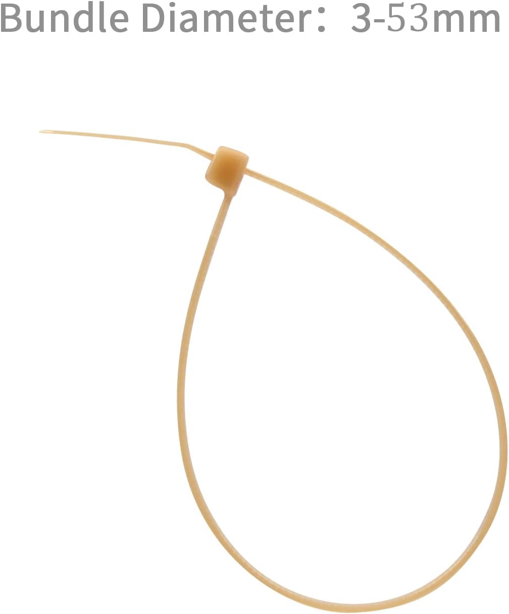 XINGO 100PCS Cable Zip Ties Heavy Duty, Premium Nylon Plastic Wire Ties with 50 Pounds Tensile Strength, Self-Locking Black Nylon Zip Ties for Indoor and Outdoor (12 inch, Gold)