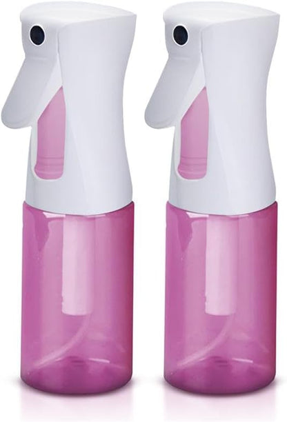 Continuous Water Mister Spray Bottle for Hair - Continuous Spray Nano Fine Mist Sprayer - Empty Spray Bottle - Reusable Beauty Bottle - Cleaning, Hairstyling & Plants - 5oz/150ml (Pink) Pack of 2