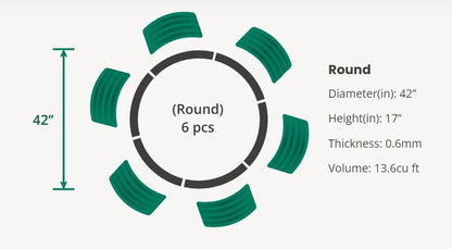 Vego garden 17" Tall 42" Round Raised Garden Bed Metal Raised Bed Planter Box for Vegetables Flowers Patio, British Green