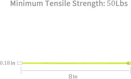 XINGO 100PCS Cable Zip Ties Heavy Duty, Premium Nylon Plastic Wire Ties with 50 Pounds Tensile Strength, Self-Locking Black Nylon Zip Ties for Indoor and Outdoor (8 inch, Apple Green)