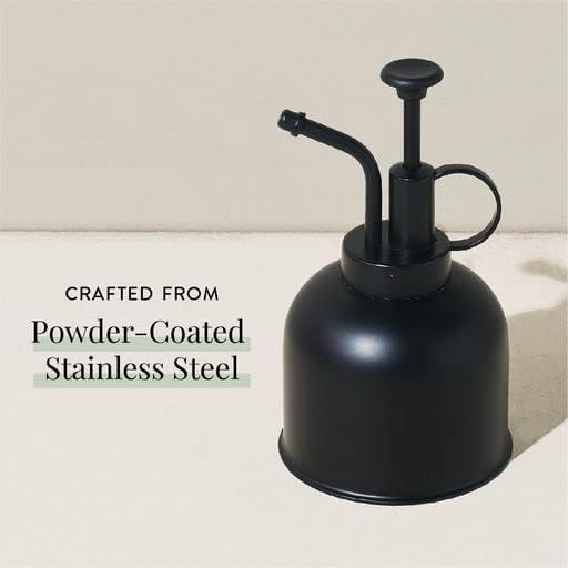 Modern Sprout Plant Mister, 8 oz Indoor Watering Can, Aesthetic Plant Sprayer & Water Mister Spray Bottle, Garden Watering Can for Seed Starting, Vintage-Inspired Gift for Green Lovers - Matte Black