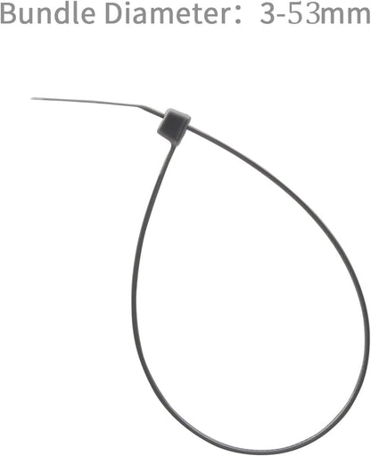 XINGO 100PCS Cable Zip Ties Heavy Duty, Premium Nylon Plastic Wire Ties with 50 Pounds Tensile Strength, Self-Locking Black Nylon Zip Ties for Indoor and Outdoor (8 inch, Silver)