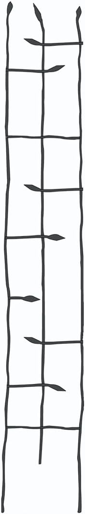 Panacea Products Narrow Forged Twig Trellis with Leaves, Black