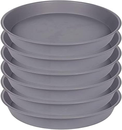 6 Pack Plant Saucer 4 5 inch (4 inch Base), Heavy Sturdy Plant Drainage Tray for Indoors (5 inch, Cement Gray)