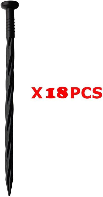 Landscape Edging 20ft Length No Digging Garden Edging Kit Include 18 Spikes, Premium Yard Edging Fence with One Spike per Feet, Black