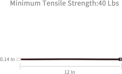 XINGO Nylon Cable Zip Ties Self Locking Plastic Wire Ties with 40 Lbs Tensile Strength for Indoor and Outdoor 12 Inch 500 Pack Brown