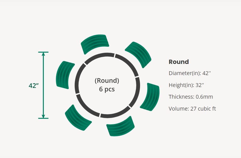 Vego garden 32" Tall 42" Round Raised Garden Bed Raised Bed Planter Box for Vegetables Flowers Patio-Pearl White