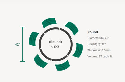 Vego garden 32" Tall 42" Round Raised Garden Bed Raised Bed Planter Box for Vegetables Flowers Patio-Modern Gray
