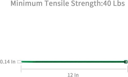 XINGO Nylon Cable Zip Ties Self Locking Plastic Wire Ties with 40 Lbs Tensile Strength for Indoor and Outdoor 12 Inch 500 Pack Green