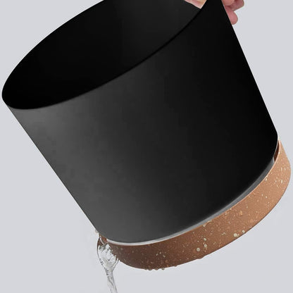 ZMTECH Plant Pots, Set of 3 8'' Self Watering Plastic Planter with Drainage Hole and Saucer, Modern Decorative Flower Pot for Indoor Outdoor House Plants, Succulents, Flowers - Dark Gray/White/Green