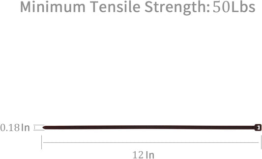 XINGO 1000 PCS Brown Zip Ties 12 Inch, 60 LBS Tensile Strength, Self-Locking Nylon Plastic Nylon PA66 Wire Ties for Indoor and Outdoor Use