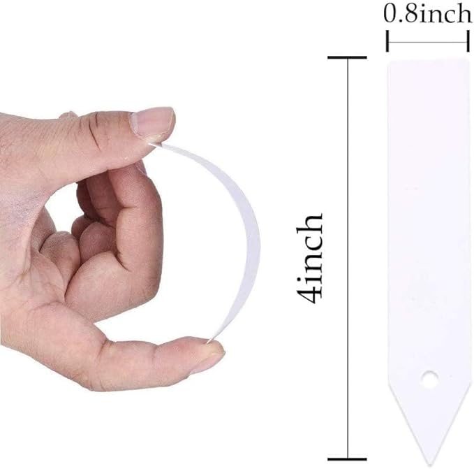 500 Pcs Plant Tags Waterproof 4 x 0.8 Inch, Plant Labels Garden Nursery Labels Plastic Pot Labels White,Box of 500