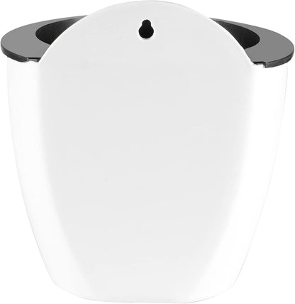 JAPCHET 8 Pack 7 Inch Self Watering Hanging Planters, Wall Hanging Plastic Planter Pot with 8 Hooks, Lazy Flower Pots for Indoor Outdoor Window Wall Plants, White